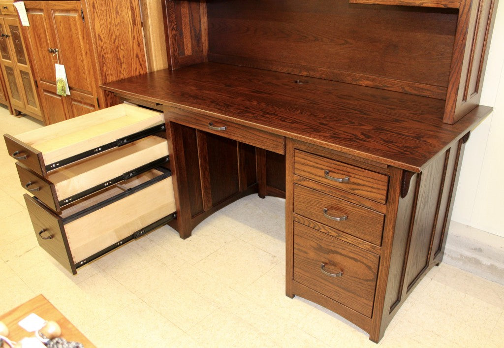 Lancaster Mission 66″ Executive Desk with Optional Hutch