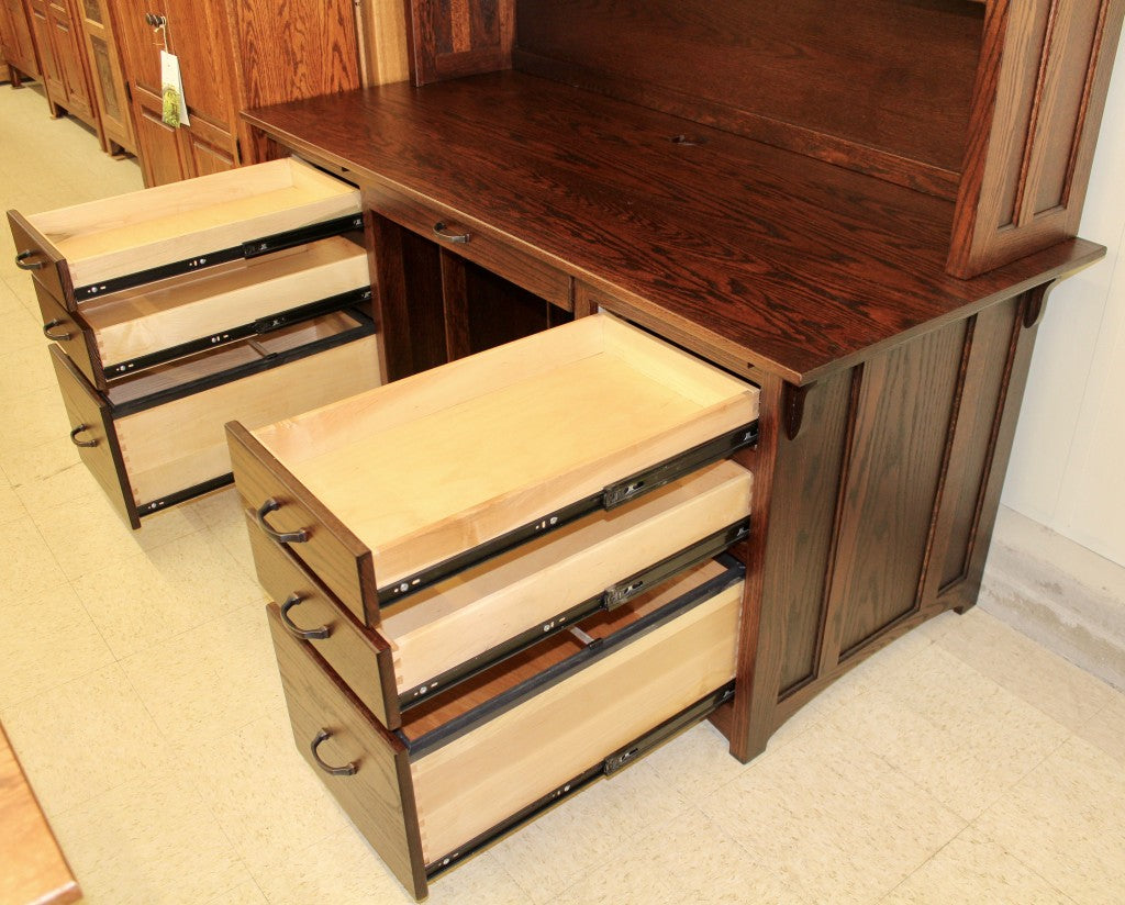 Lancaster Mission 66″ Executive Desk with Optional Hutch