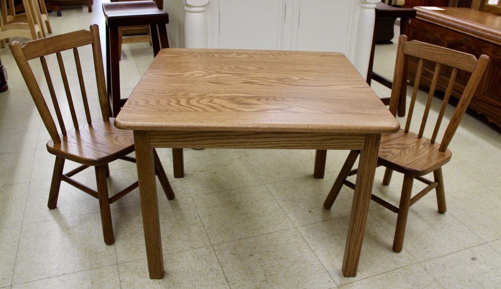 Square Child’s Table with Two Chairs
