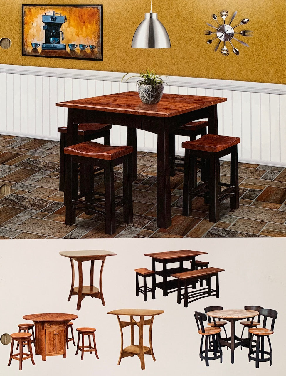 Woodville Gathering Table and Chair Set