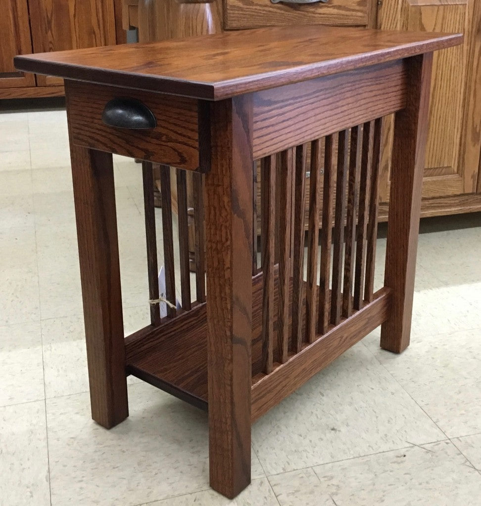 Mission Chair Side Table with Drawer