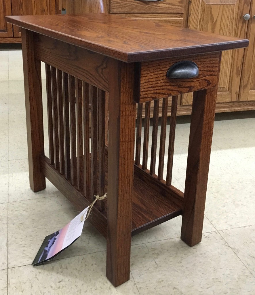 Mission Chair Side Table with Drawer