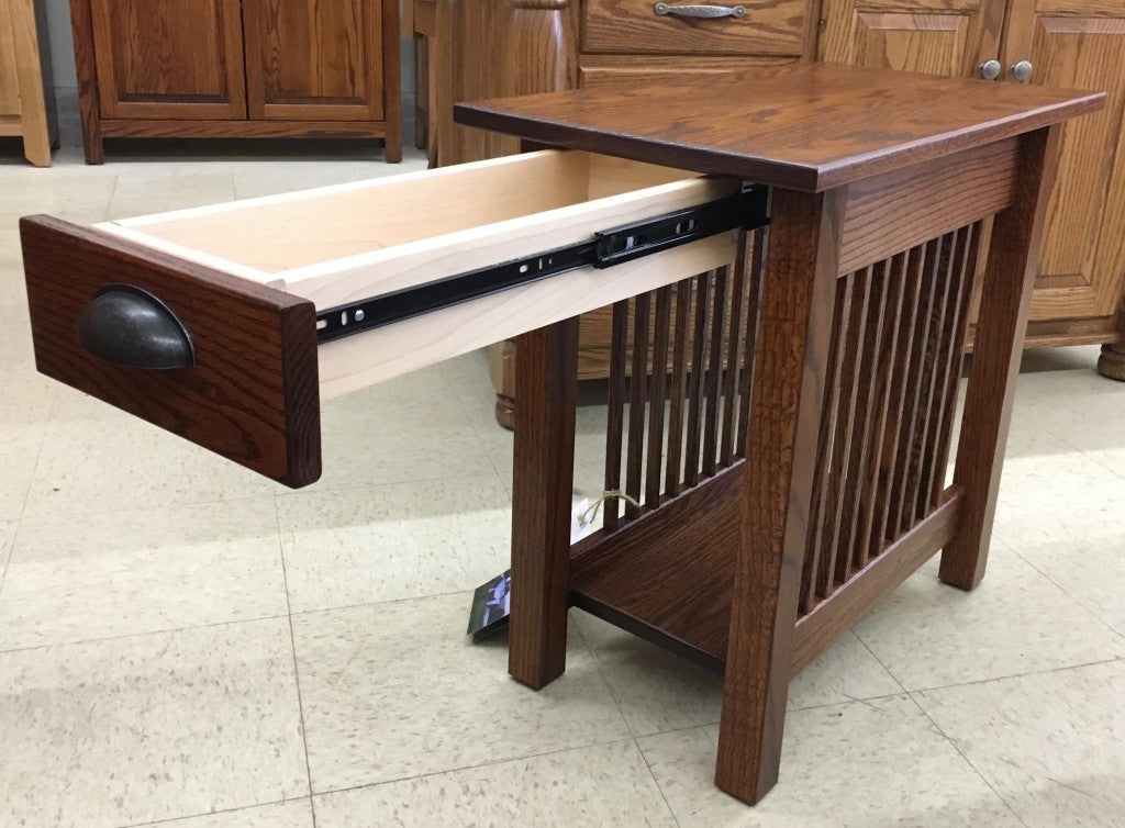 Mission Chair Side Table with Drawer