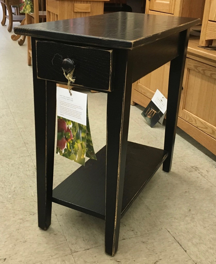 Shaker Chair Side Table with Rub Through Painted Finish