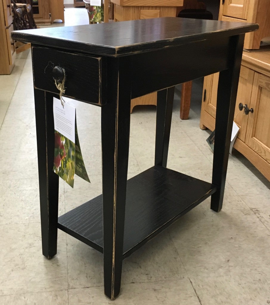 Shaker Chair Side Table with Rub Through Painted Finish