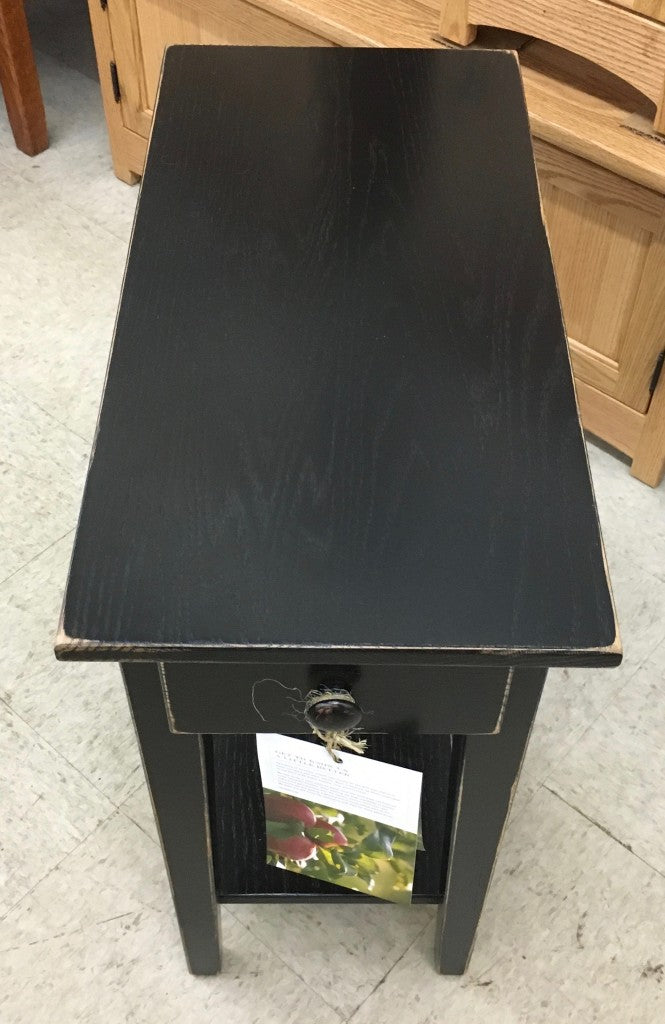 Shaker Chair Side Table with Rub Through Painted Finish