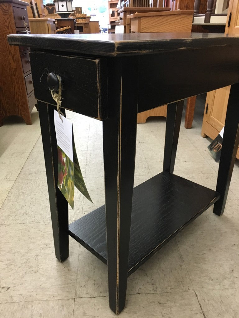 Shaker Chair Side Table with Rub Through Painted Finish