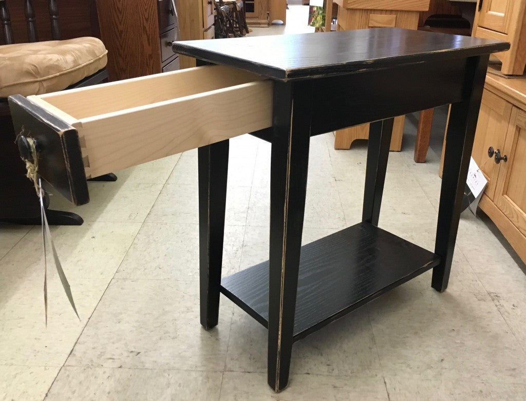 Shaker Chair Side Table with Rub Through Painted Finish