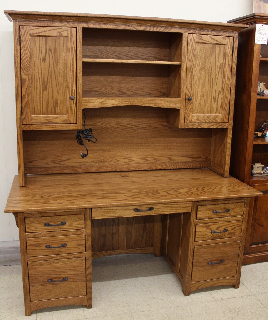 Lancaster Mission 66″ Executive Desk with Optional Hutch