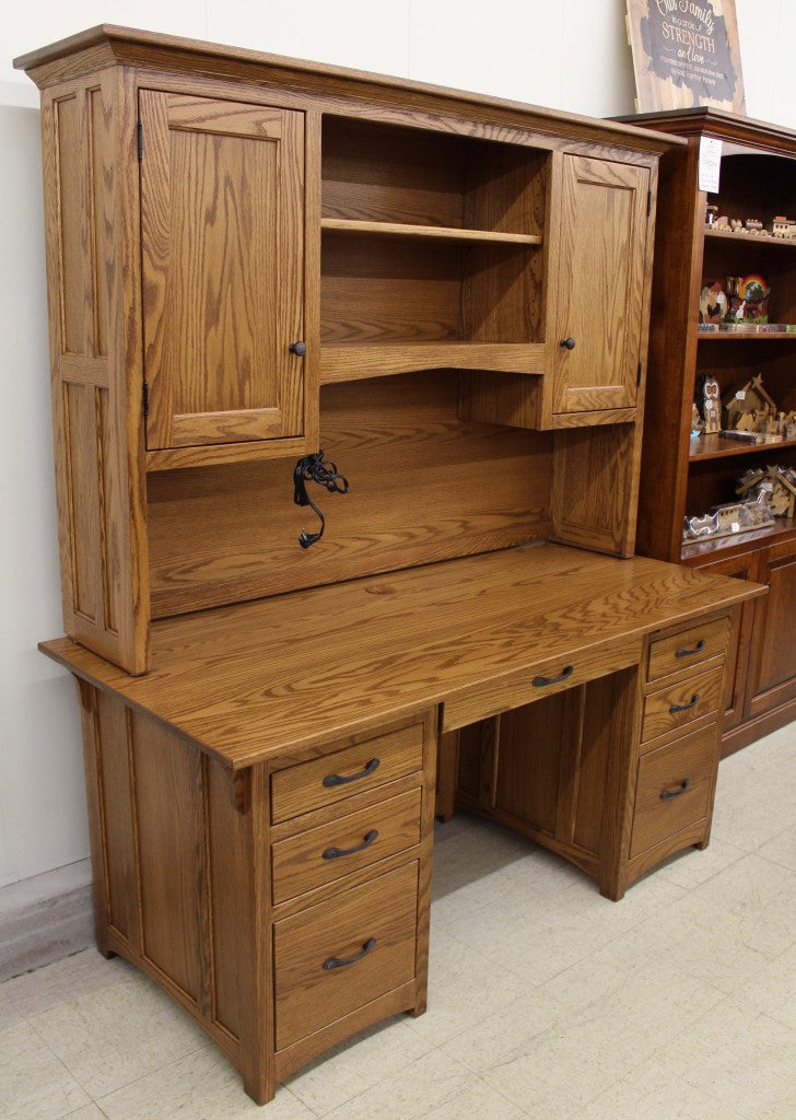 Lancaster Mission 66″ Executive Desk with Optional Hutch