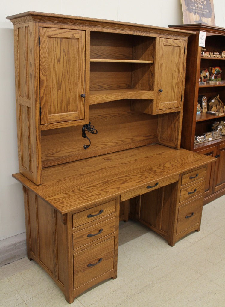 Lancaster Mission 66″ Executive Desk with Optional Hutch