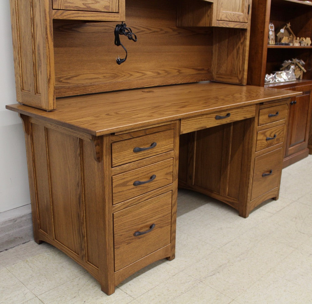 Lancaster Mission 66″ Executive Desk with Optional Hutch