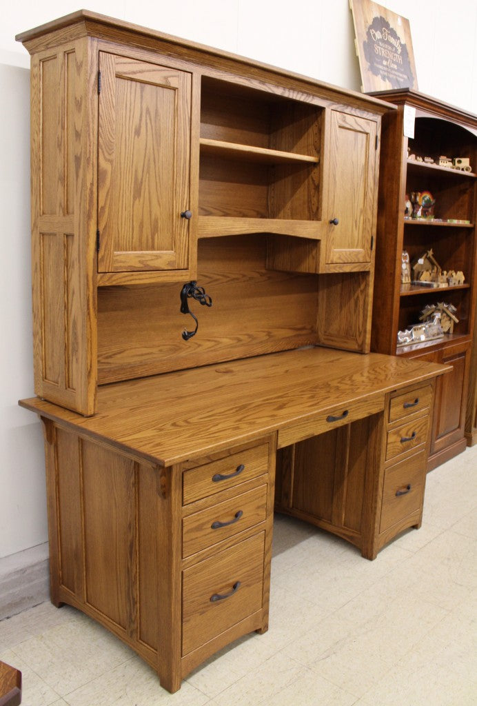 Lancaster Mission 66″ Executive Desk with Optional Hutch