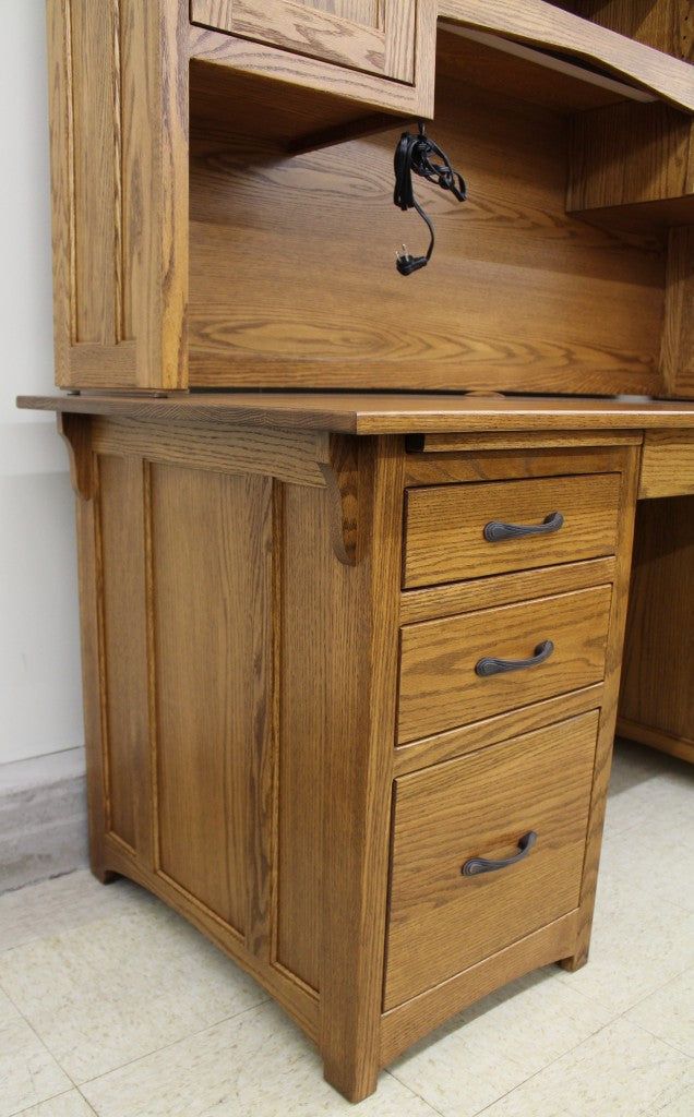 Lancaster Mission 66″ Executive Desk with Optional Hutch