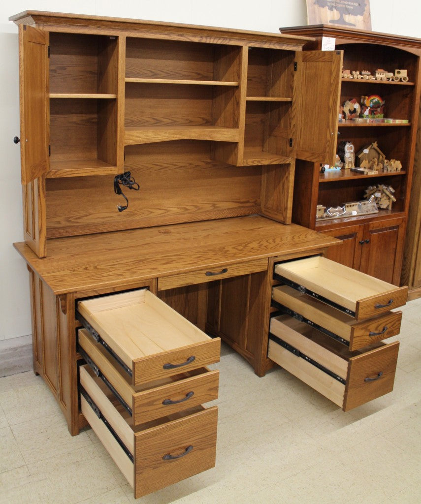 Lancaster Mission 66″ Executive Desk with Optional Hutch