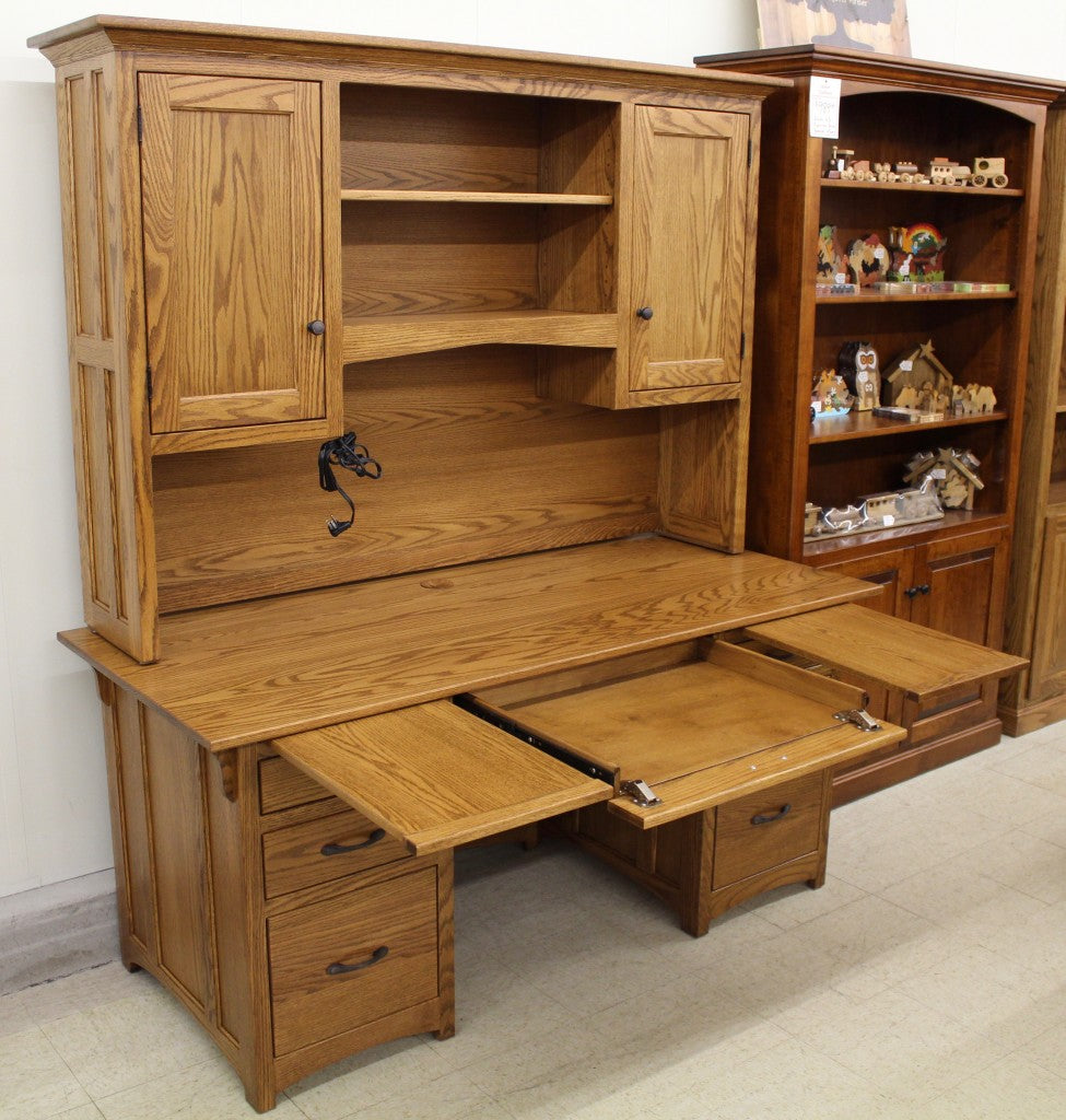 Lancaster Mission 66″ Executive Desk with Optional Hutch