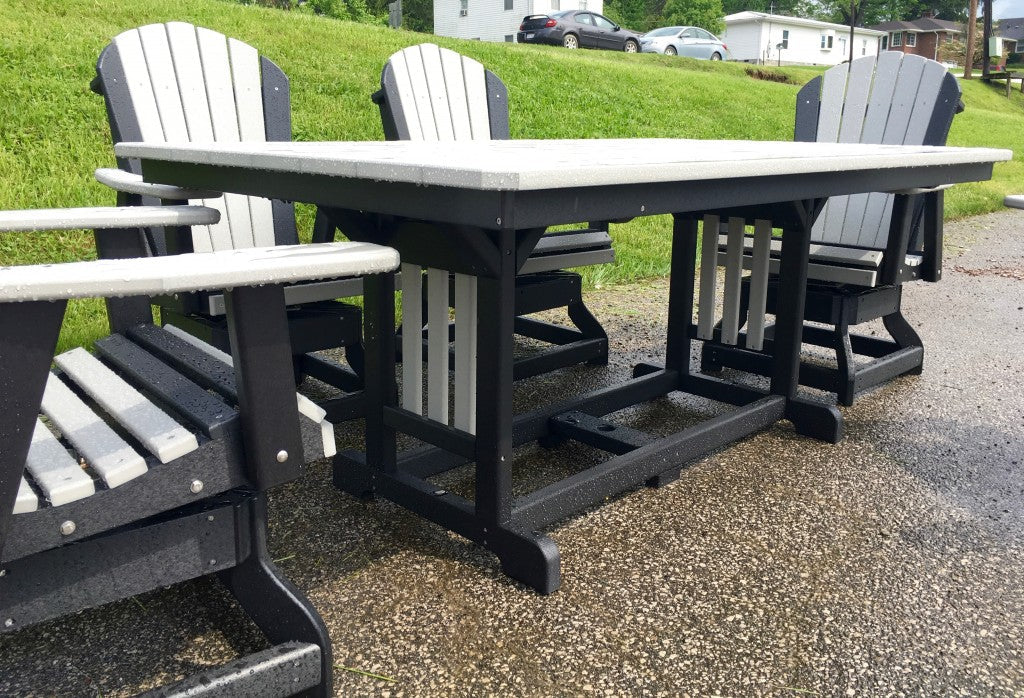 44″ x 72″ Rectangular Regular Height Table and Adirondack Swivel Chair Set