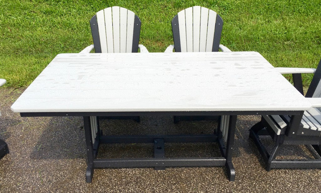44″ x 72″ Rectangular Regular Height Table and Adirondack Swivel Chair Set