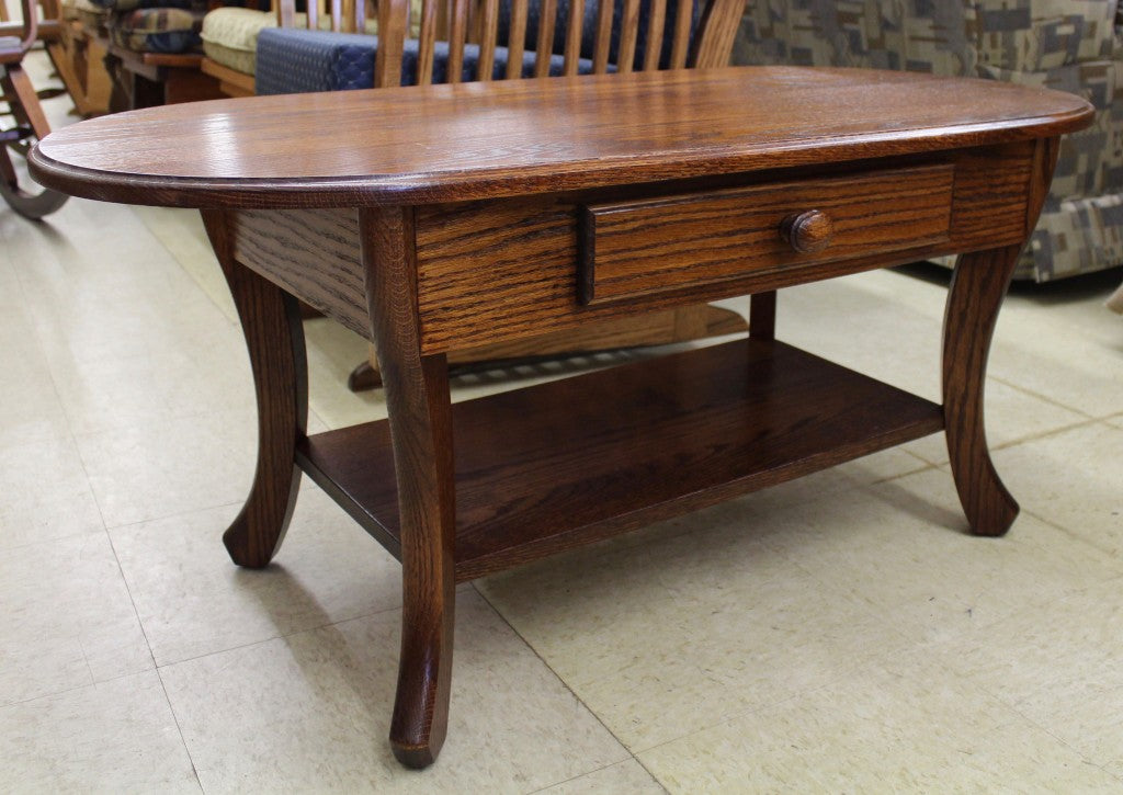 Curved Leg Coffee Table With Drawer