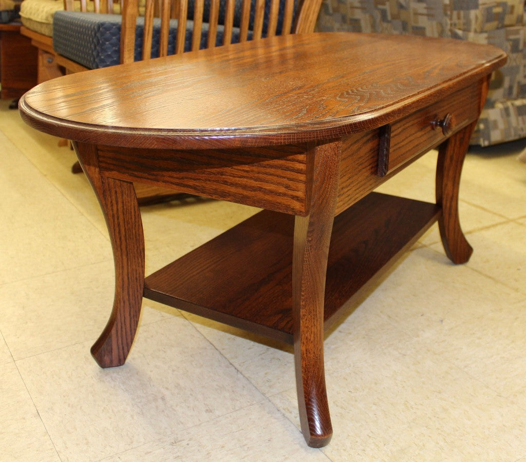 Curved Leg Coffee Table With Drawer