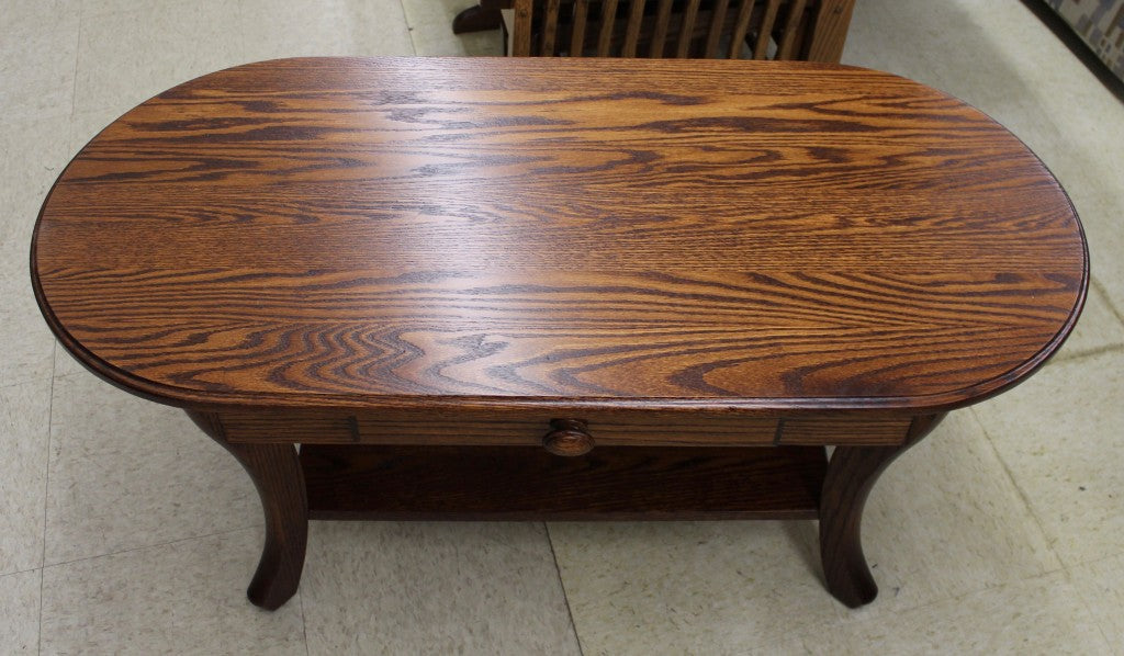 Curved Leg Coffee Table With Drawer