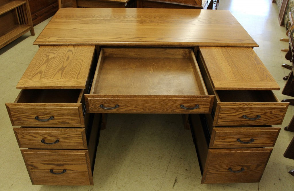 58″ Traditional Double Pedestal Executive Desk