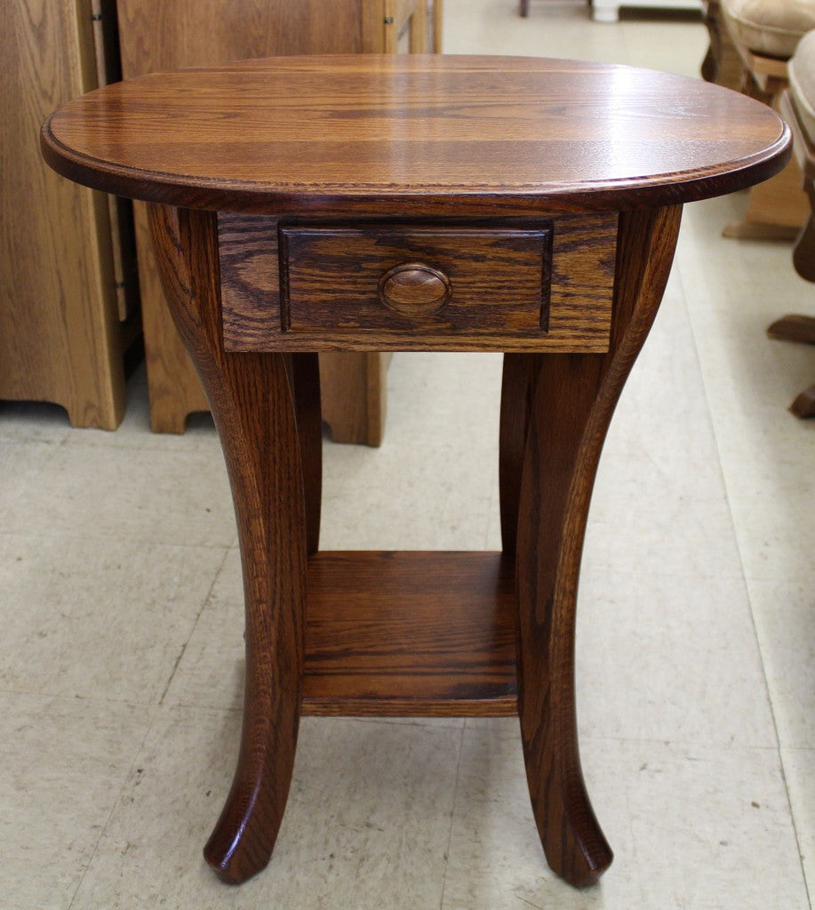 Curved Leg End Table With Drawer