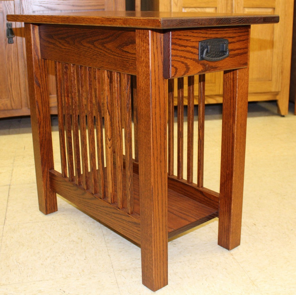 Mission Chair Side Table with Drawer