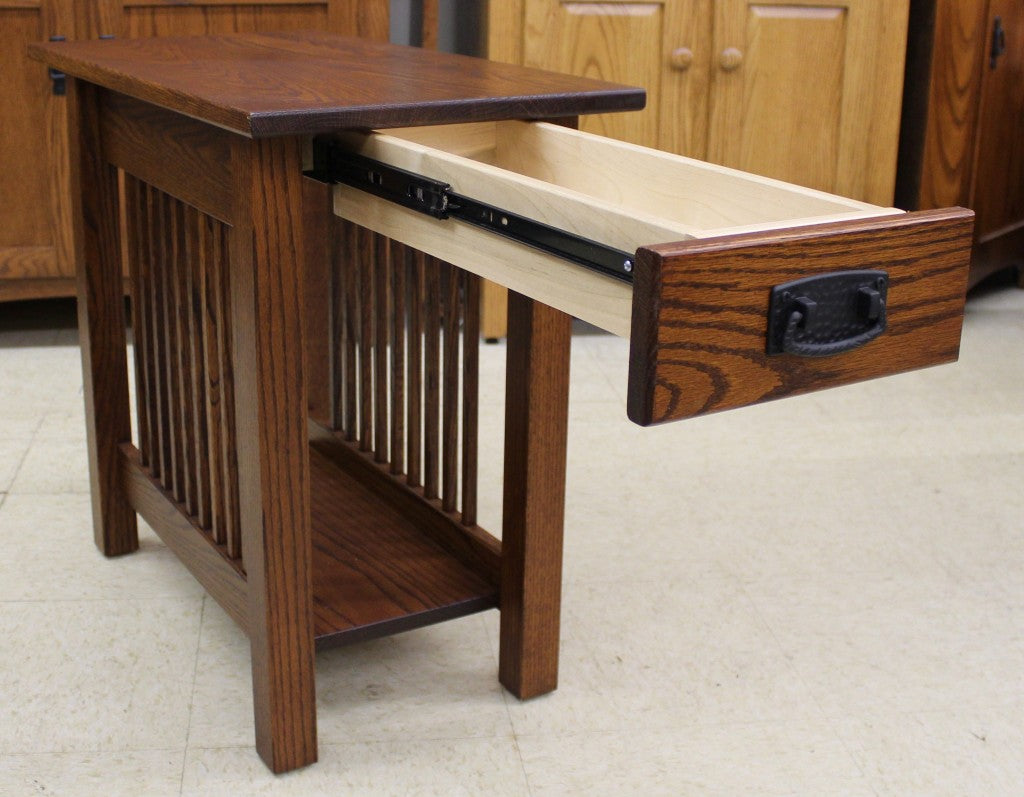 Mission Chair Side Table with Drawer