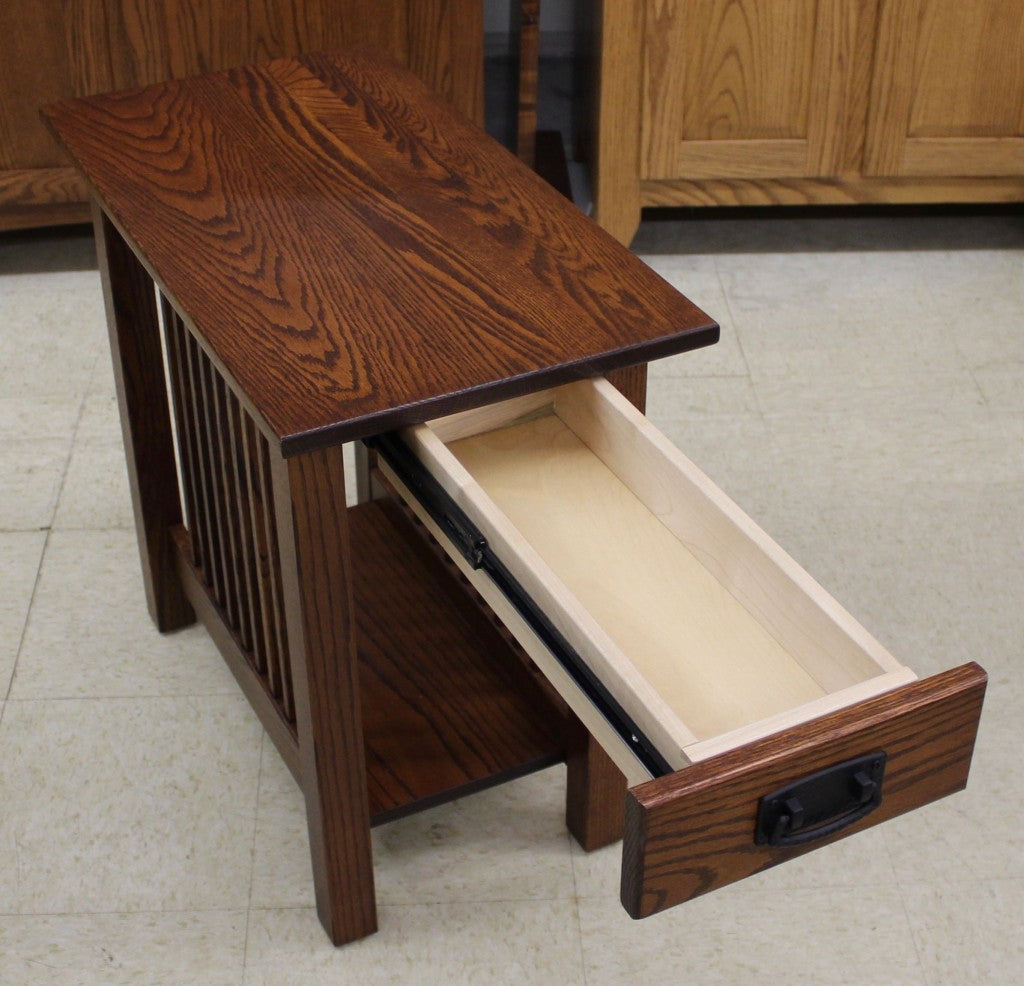 Mission Chair Side Table with Drawer