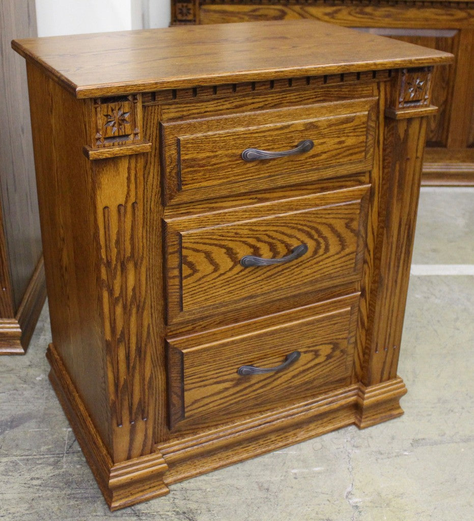 Traditional Deluxe Three Drawer Night Stand