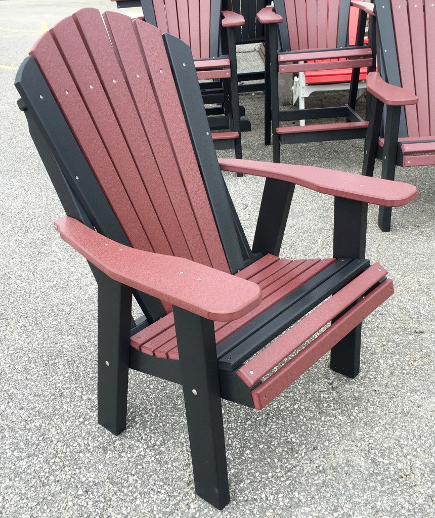 Poly 2' Adirondack Chair in Cherry on Black