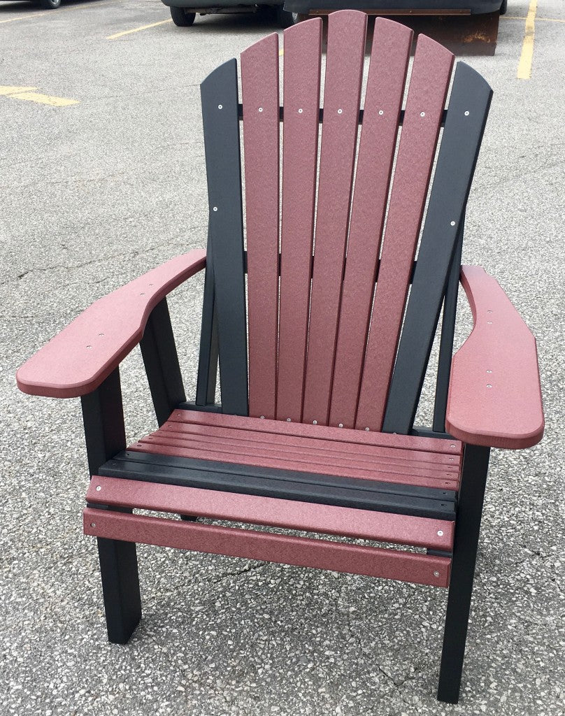 Poly 2' Adirondack Chair in Cherry on Black