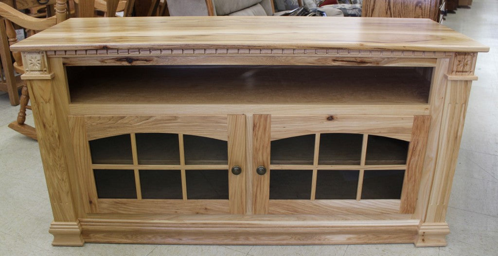 Deluxe 56″ TV Stand with Open VCR in Rustic Hickory