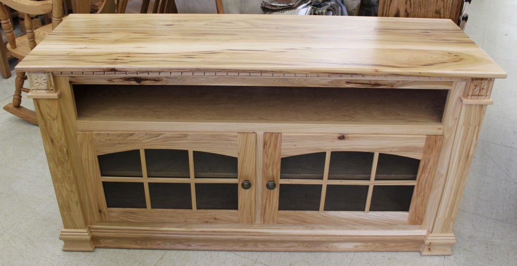 Deluxe 56″ TV Stand with Open VCR in Rustic Hickory