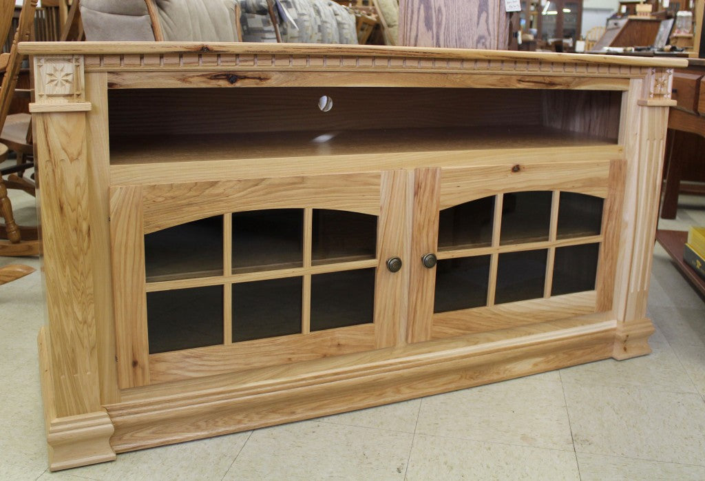 Deluxe 56″ TV Stand with Open VCR in Rustic Hickory