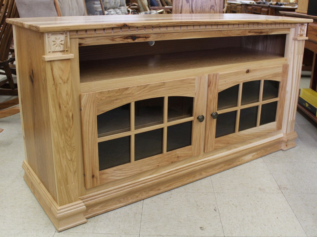 Deluxe 56″ TV Stand with Open VCR in Rustic Hickory