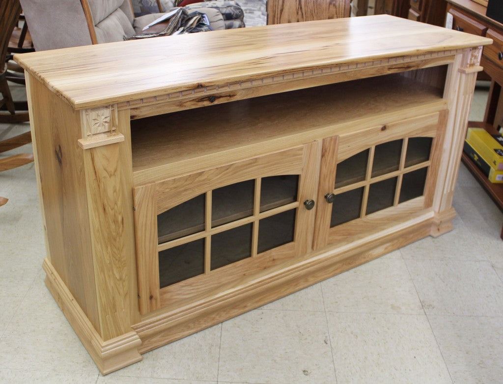 Deluxe 56″ TV Stand with Open VCR in Rustic Hickory