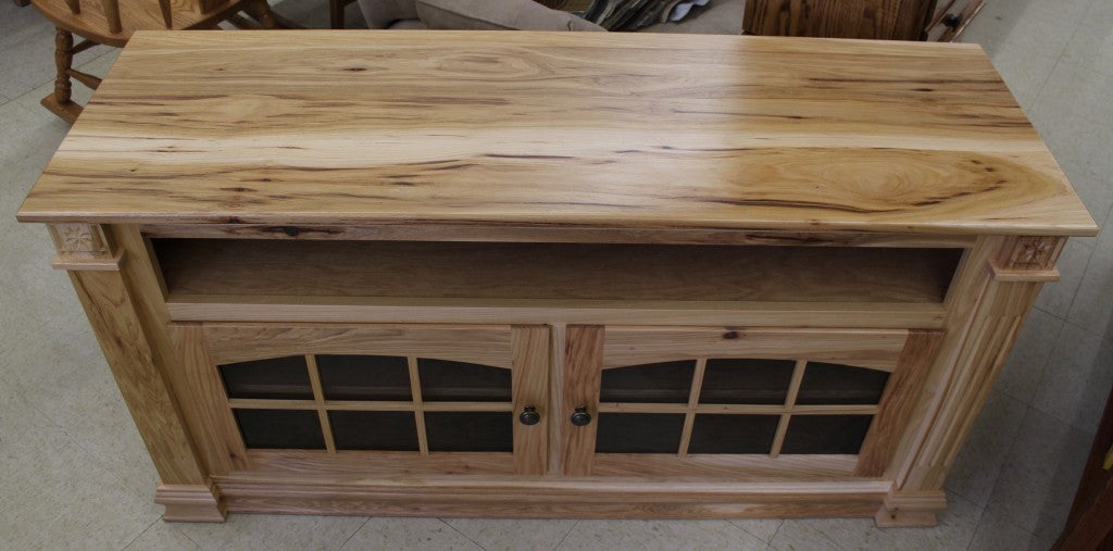 Deluxe 56″ TV Stand with Open VCR in Rustic Hickory