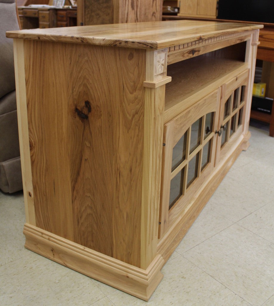 Deluxe 56″ TV Stand with Open VCR in Rustic Hickory