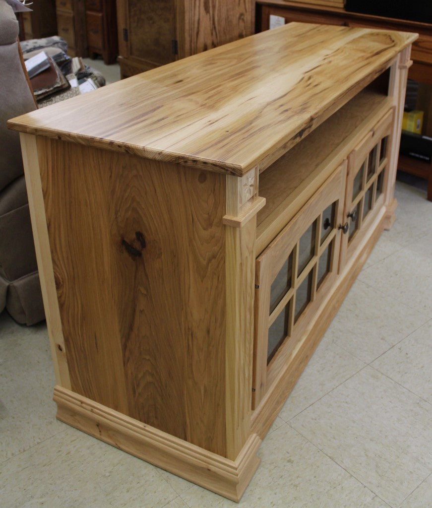 Deluxe 56″ TV Stand with Open VCR in Rustic Hickory