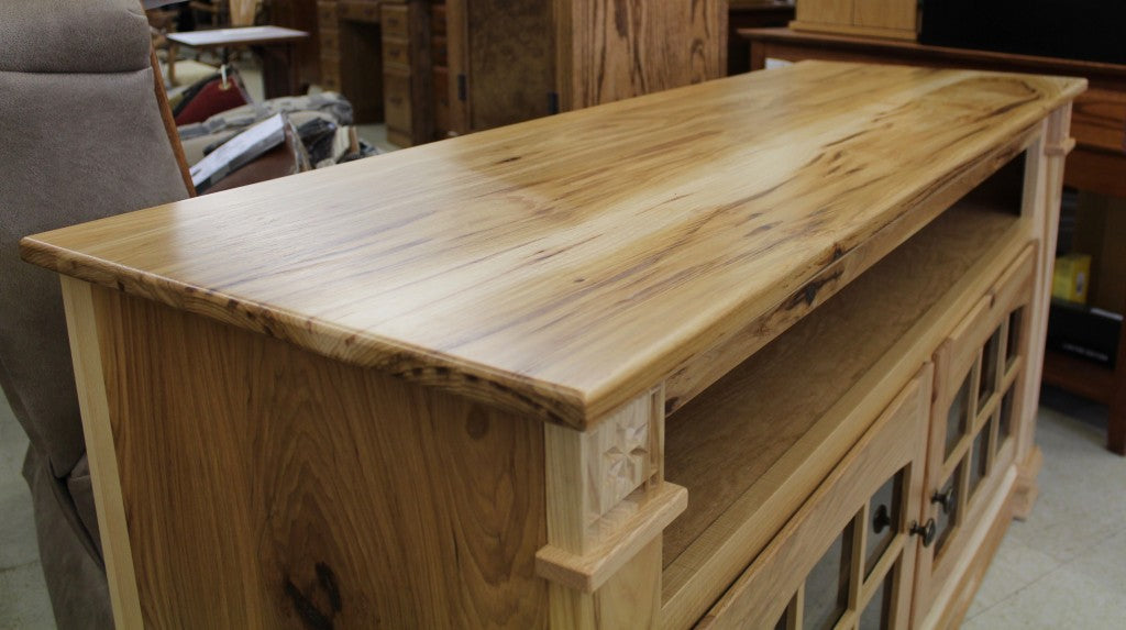 Deluxe 56″ TV Stand with Open VCR in Rustic Hickory