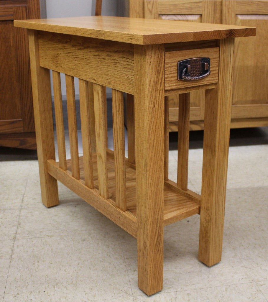 Mission Chair Side Table with Drawer - Custom 12" Wide