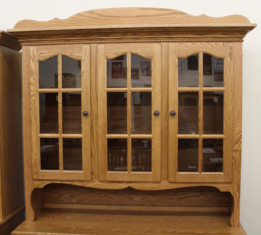 3-Door Country Hutch with Rope Twist Molding