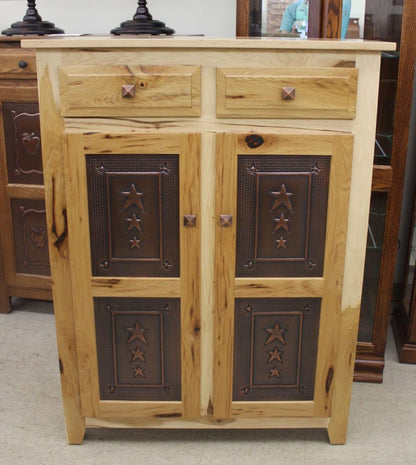 Pie Safe with Tri-Star Door Panels in Rustic Hickory
