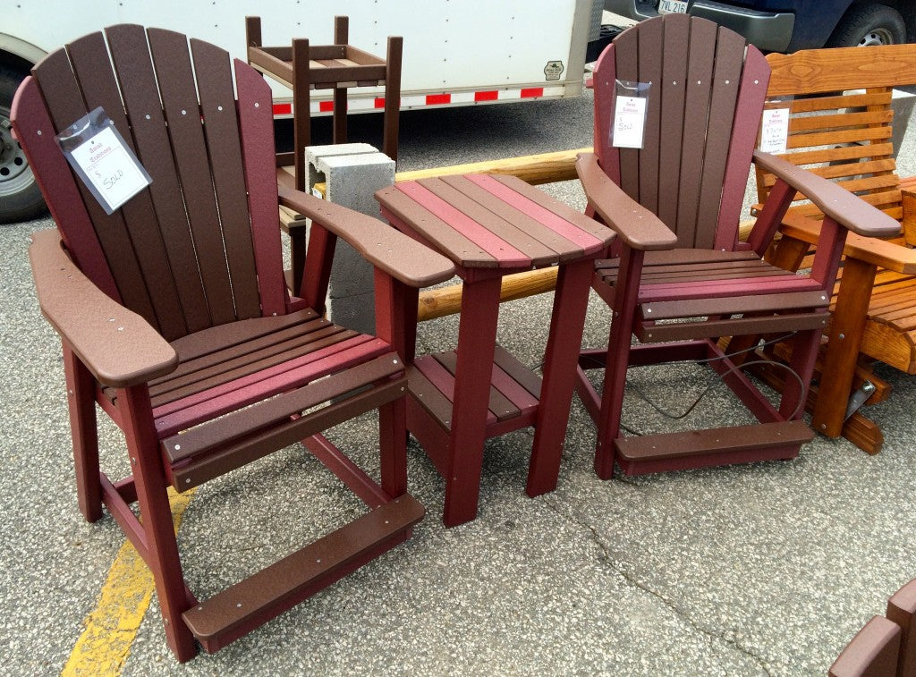 Poly Adirondack Counter Height Table and Chair Set