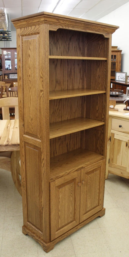 6′ Raised Panel Bookcase with Doors [33 1/2″ Wide]