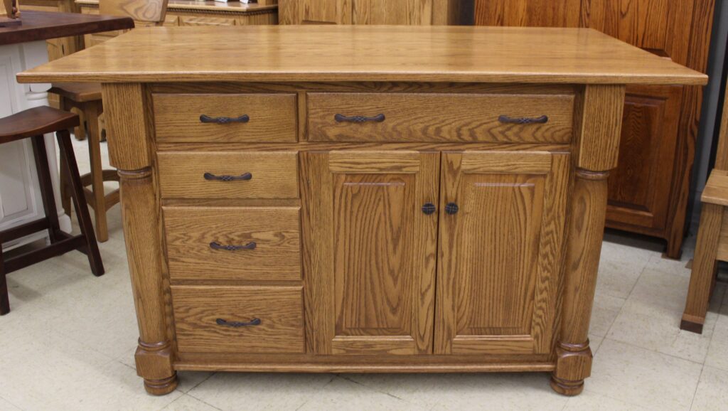 Turned Leg Island with 1" Wood Top