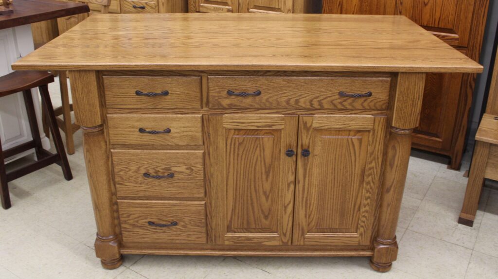 Turned Leg Island with 1" Wood Top