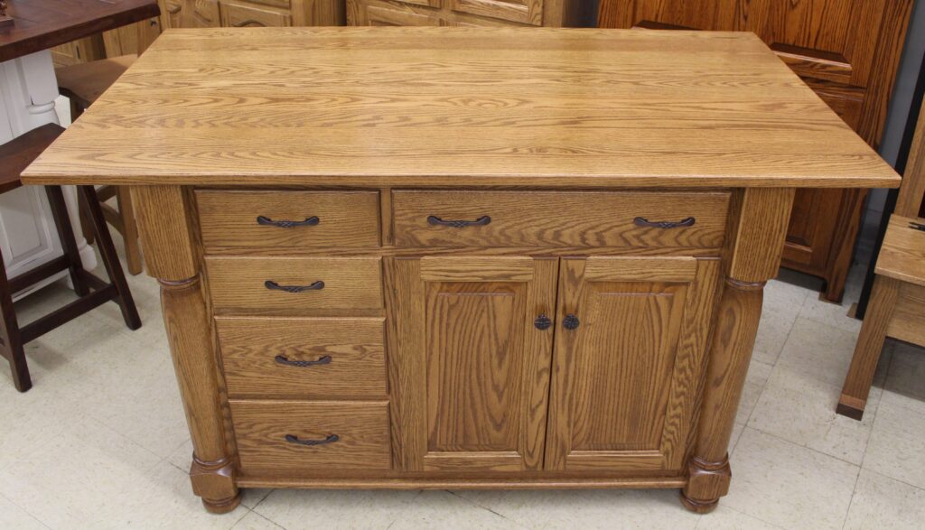 Turned Leg Island with 1" Wood Top